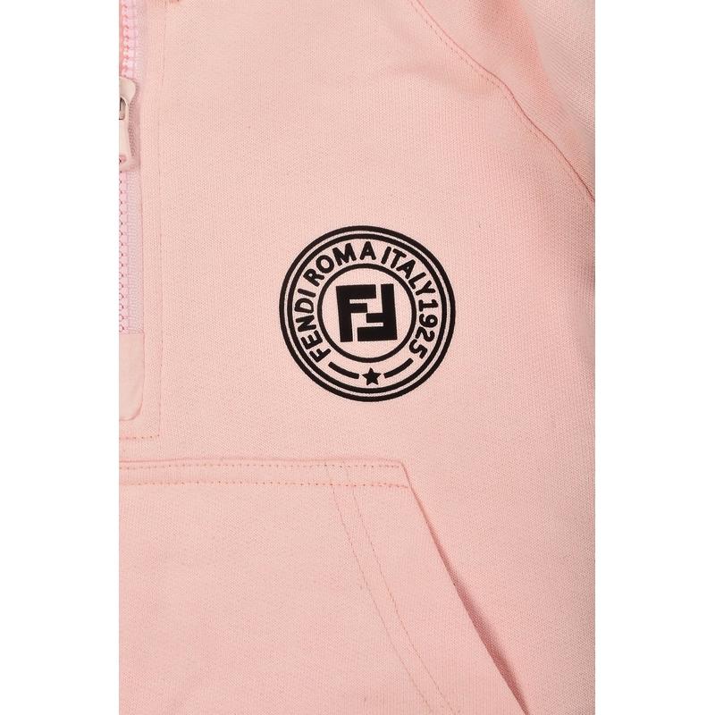 Fendi Girls Pink Jersey Hooded top