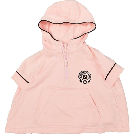 Girls Pink Jersey Hooded top