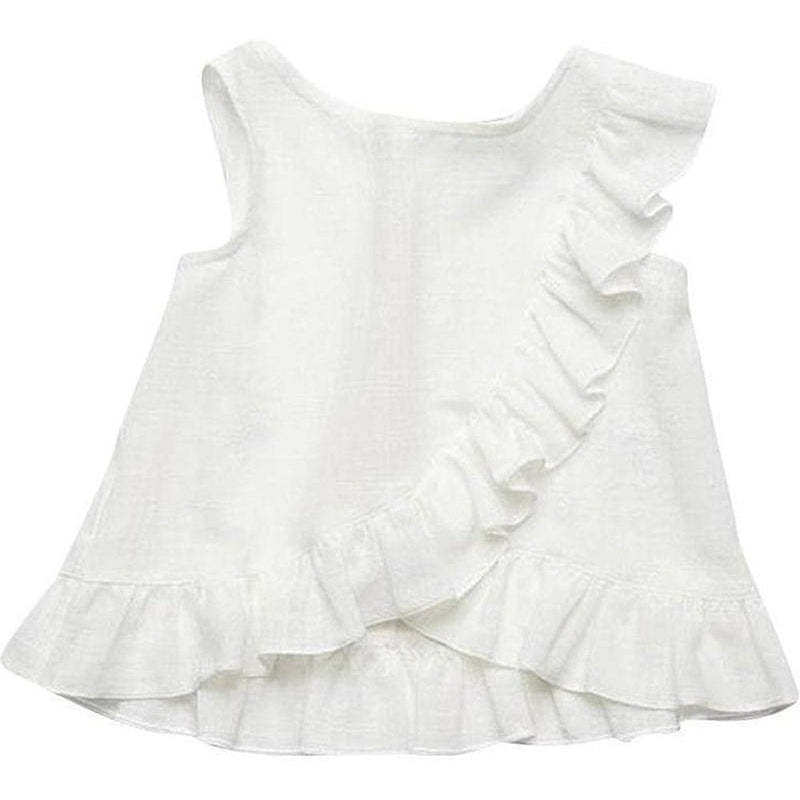 Fina Ejerique Girls White Crossover Blouse