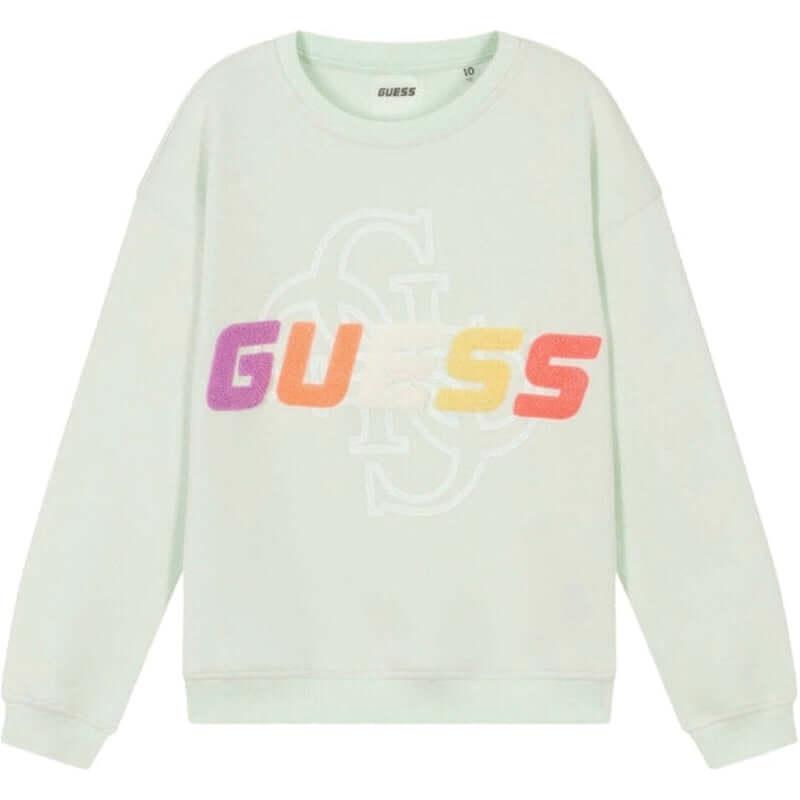 Guess Kids Girls Green Logo Sweater