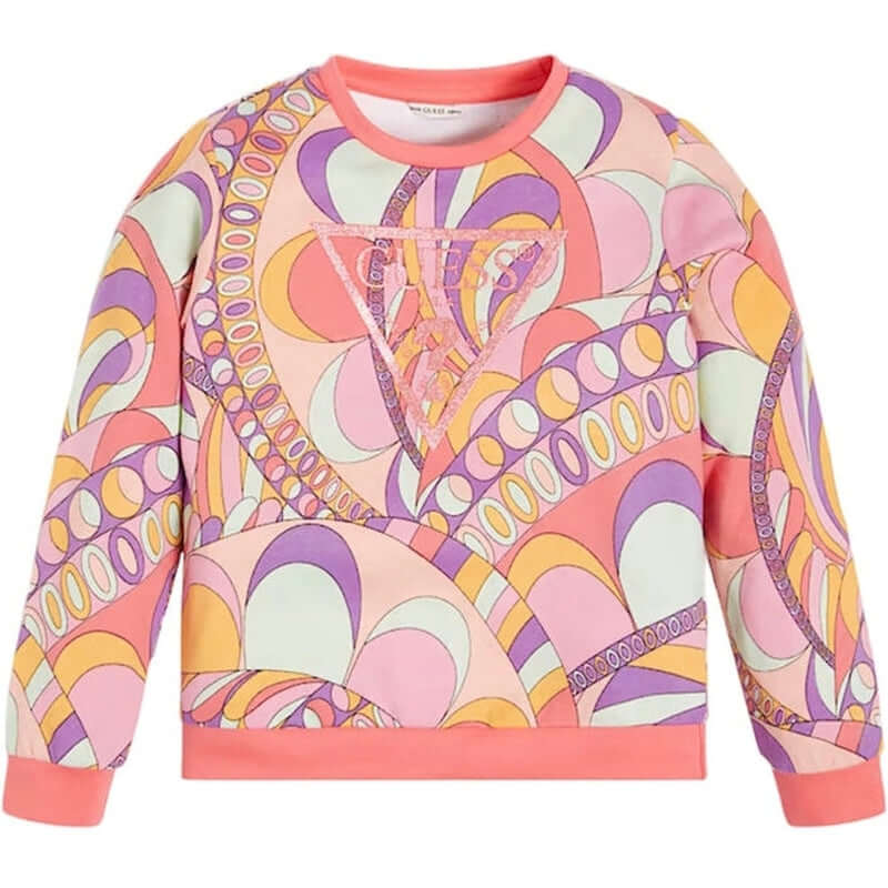 Guess Kids Girls Pink Abstract Sweater