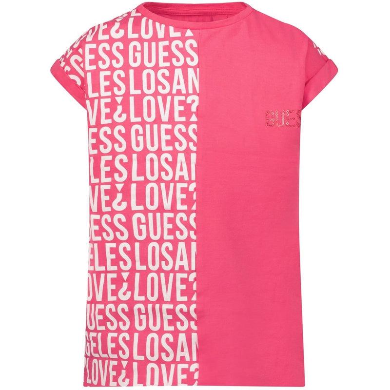 Guess Kids Girls Pink Love Guess T-Shirt