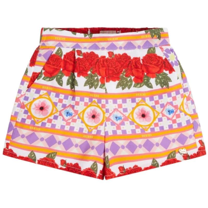 Guess Kids Girls Red Floral Shorts