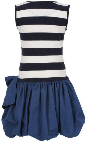 Jessie & James Girls Navy Blue Stripe Dress