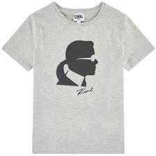 Karl Lagerfeld Boys Grey Short Sleeve Silhouette T-Shirt