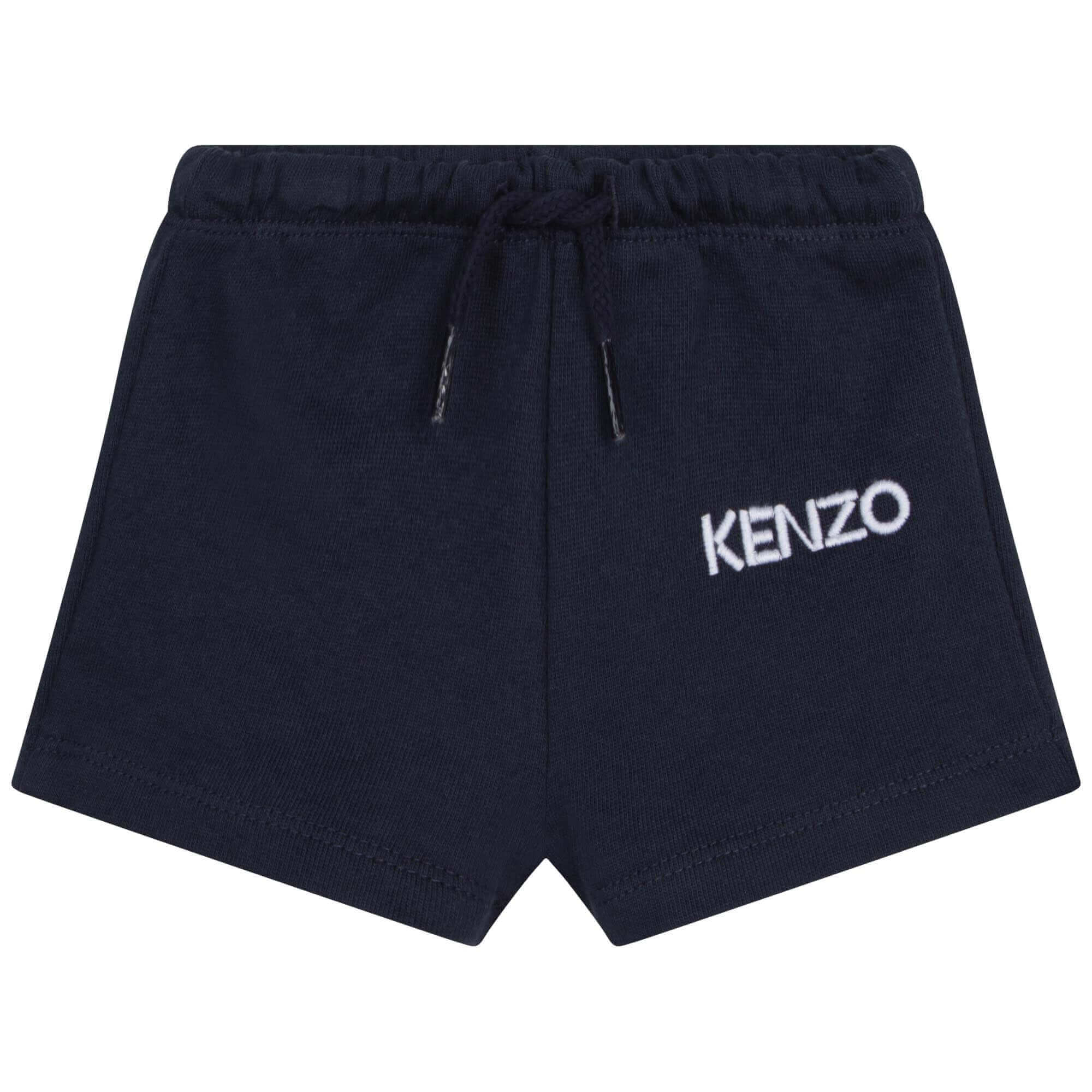 Kenzo Kids Baby Boys White And Blue Elephant Shorts Set