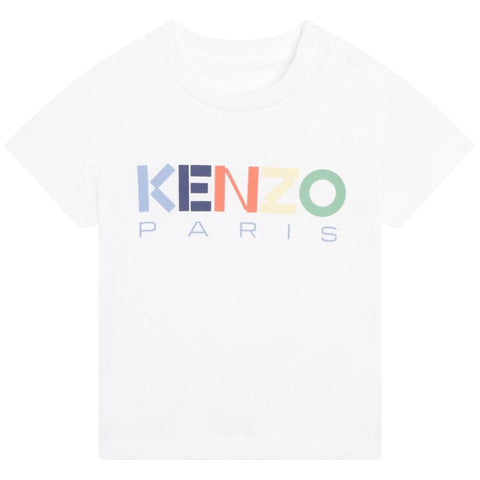 Kenzo Kids Baby Boys White Cotton logo T-Shirt