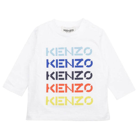 Kenzo Kids Baby Boys White Multi Coloured Logo T-Shirt