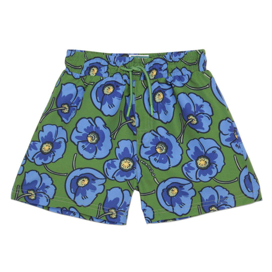 Boys Green Flower Swim Shorts