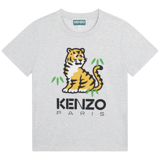 Boys Grey KOTORA Tiger T-Shirt