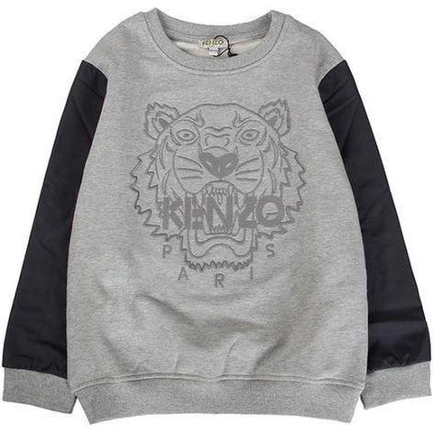 Kenzo Kids Boys Grey Tiger Logo Sweatshirt