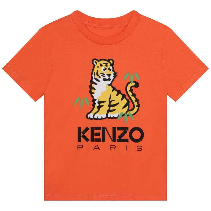 Kenzo Kids Boys Orange KOTORA Tiger T-Shirt