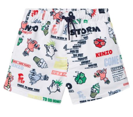 Kenzo Kids Boys White Ice cream Graphic Shorts