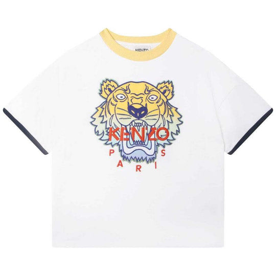 Boys White Tiger Logo T-Shirt