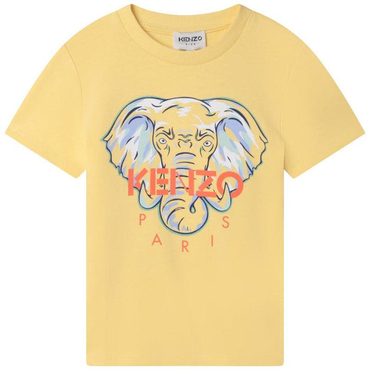 Boys Yellow Elephant Cotton T-shirt