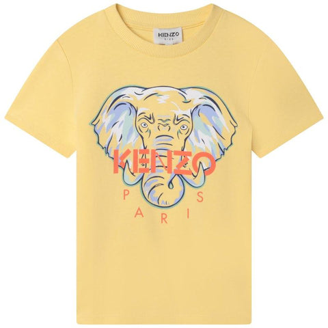 Kenzo Kids Boys Yellow Elephant Cotton T-shirt