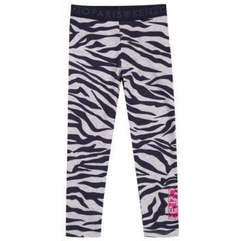 Kenzo Kids Girls Grey/Navy Zebra Leggings