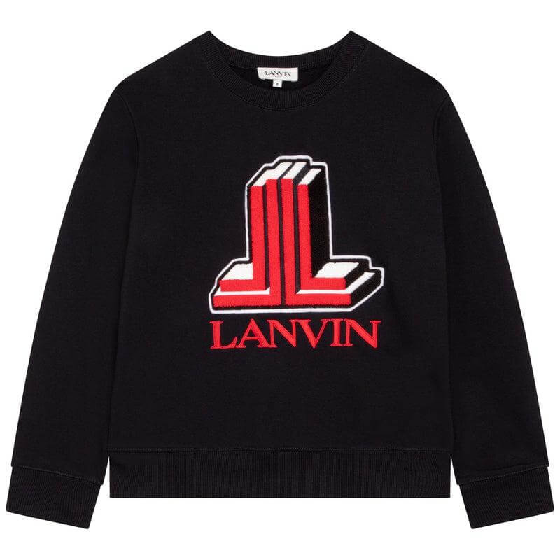 Lanvin Boys Black 3D Logo Sweatshirt