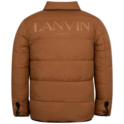 Lanvin Boys Brown Reversible Puffer Jacket