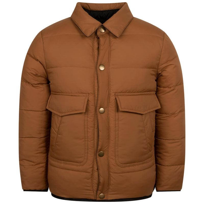 Lanvin Boys Brown Reversible Puffer Jacket