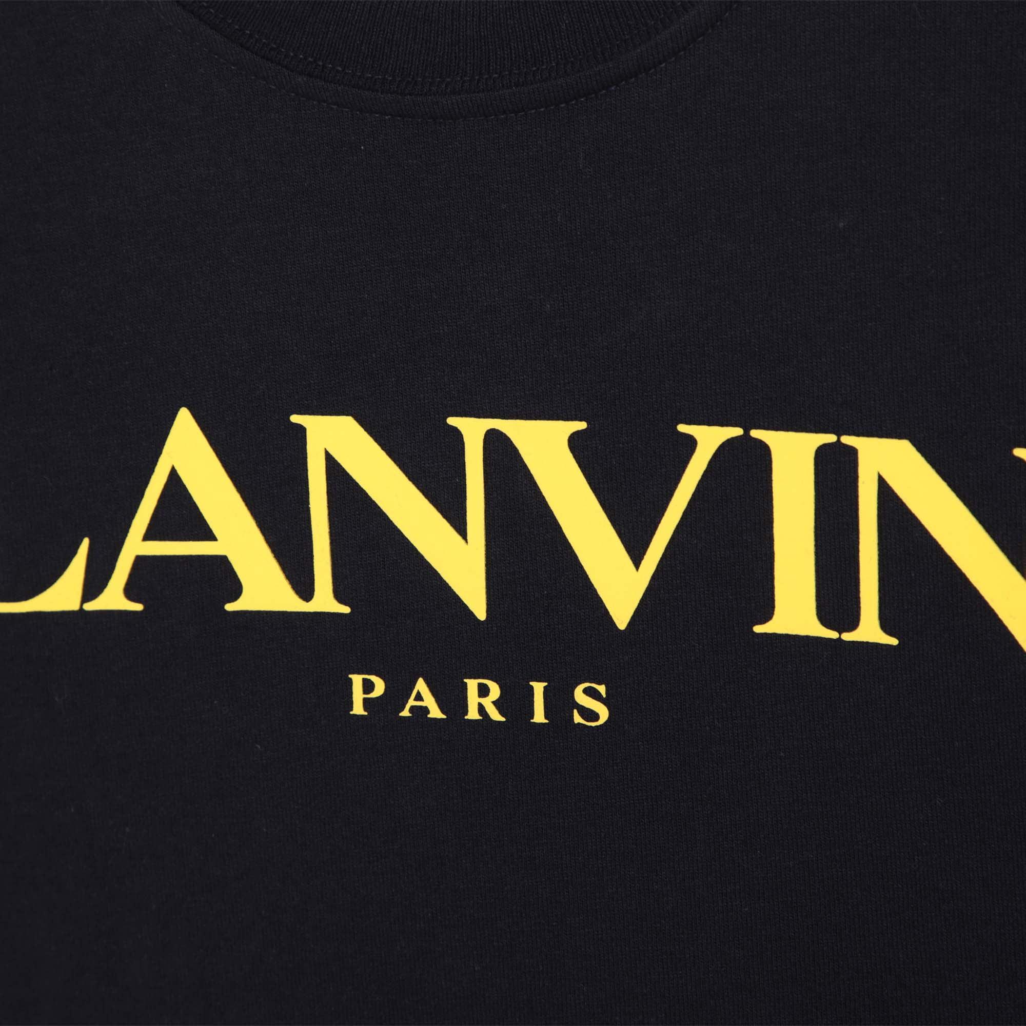 Lanvin Boys Navy & Yellow Logo T-Shirt