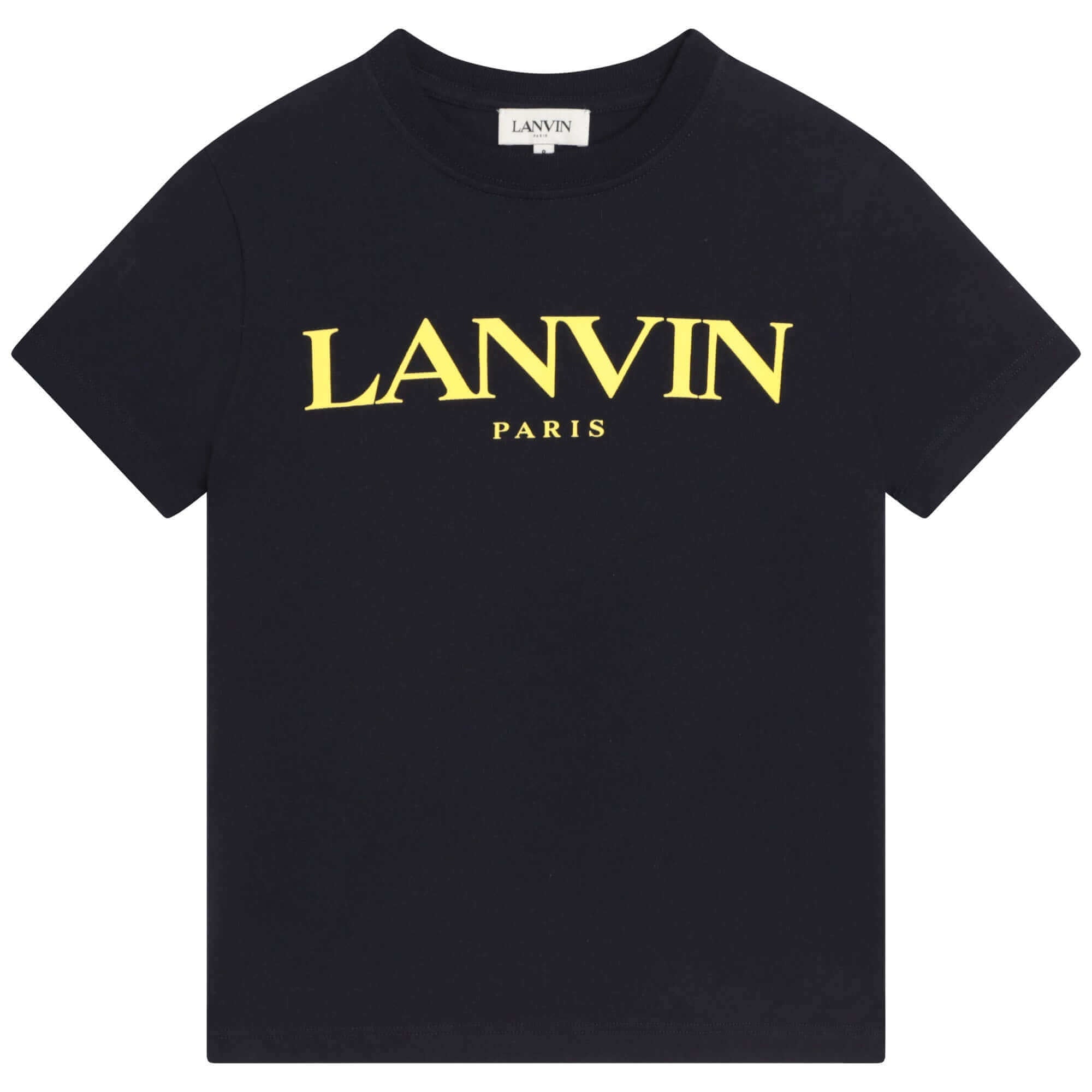 Lanvin Boys Navy & Yellow Logo T-Shirt
