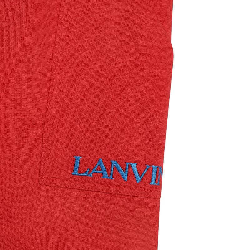 Lanvin Boys Red Curb Logo Shorts