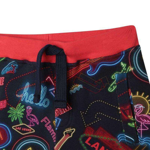 Lanvin Boys Red Neon Print Shorts