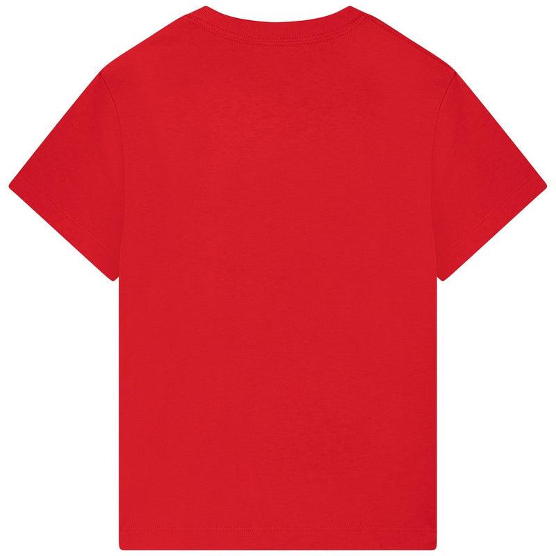 Lanvin Boys Red Triangle Logo Short Sleeve T-Shirt