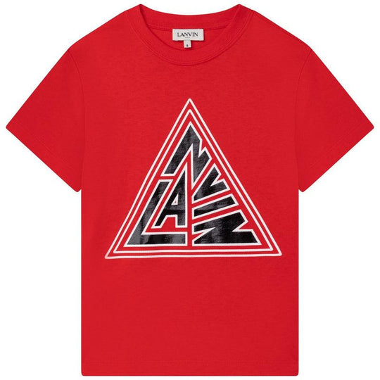 Boys Red Triangle Logo Short Sleeve T-Shirt