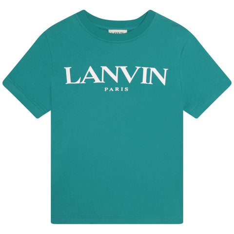 Lanvin Boys Turquoise Logo T-shirt