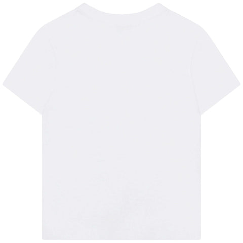 Lanvin Boys White Curve Logo T-shirt