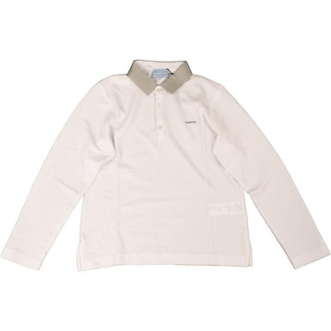 Lanvin Boys White/ Grey Polo Shirt