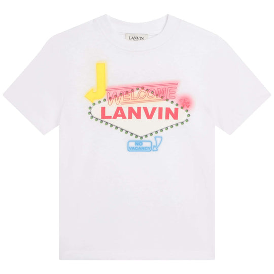 Boys White Las Vegas Print T-shirt