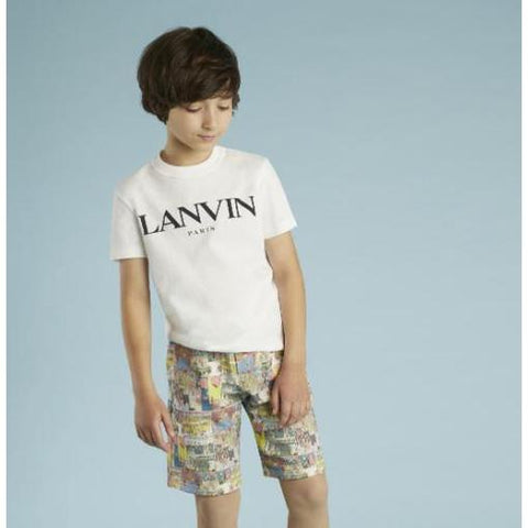 Lanvin Boys White Logo T-shirt