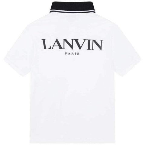 Lanvin Boys White Short Sleeve Cotton Polo Shirt