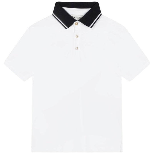 Boys White Short Sleeve Cotton Polo Shirt