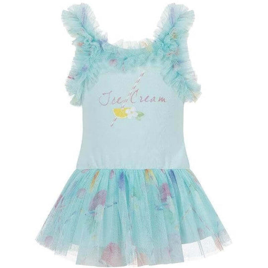 Girls Aqua Tulle Ice Cream Dress
