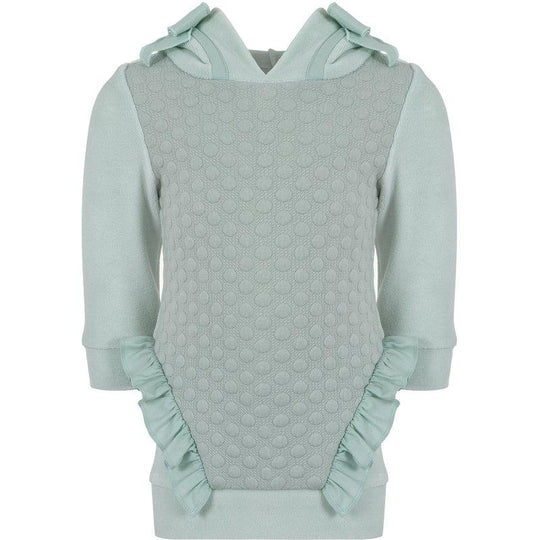 Girls Mint Green Hooded Jumper Dress