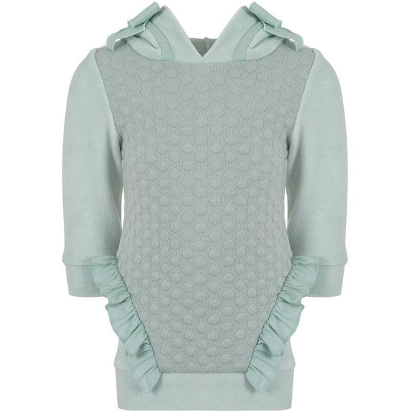mint green jumper dress Girls Mint Green Hooded Jumper Dress