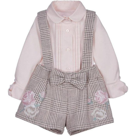 Girls Pink Blouse & Shorts Set