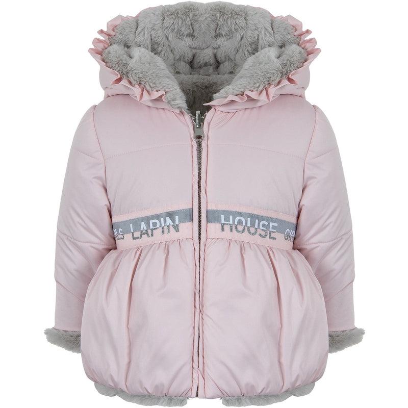 Lapin House Girls Pink Reversible Fur Coat