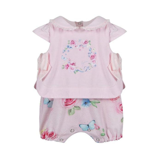 Girls Pink Rose Print Shortie