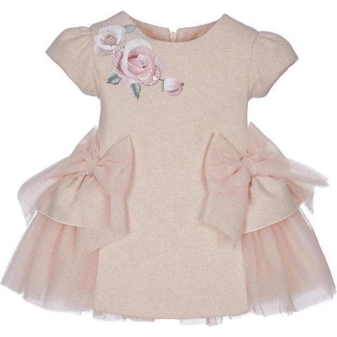 Lapin House Girls Pink Tulle Trim Dress