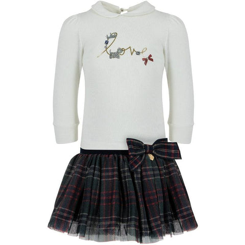 Lapin House Girls White & Black Skirt Set