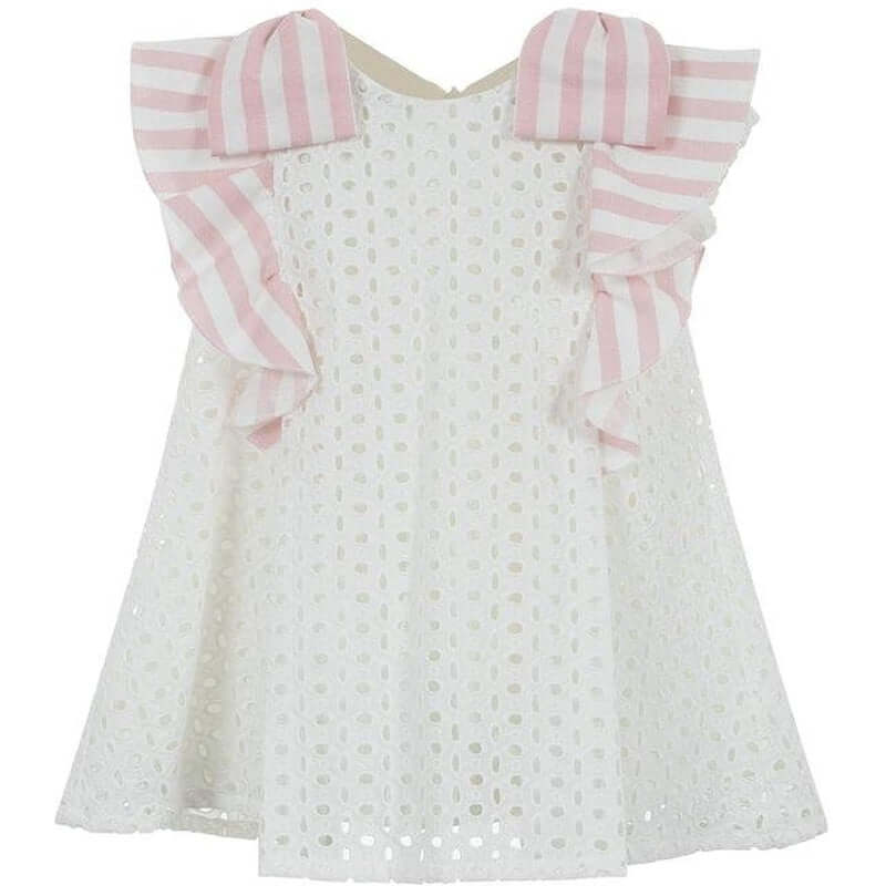 Lapin House Girls White Broderie Anglaise Dress