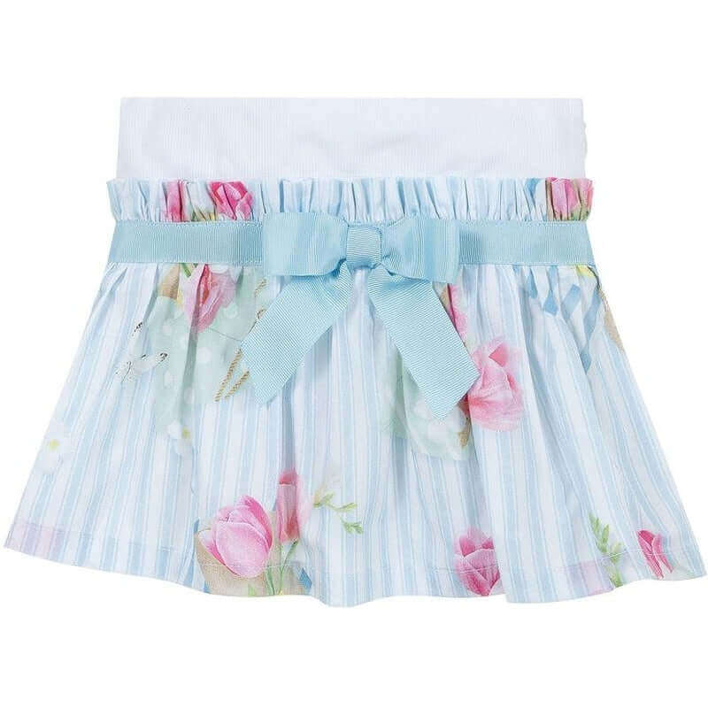 Lapin House Girls White Ruffle Flower Skirt Set