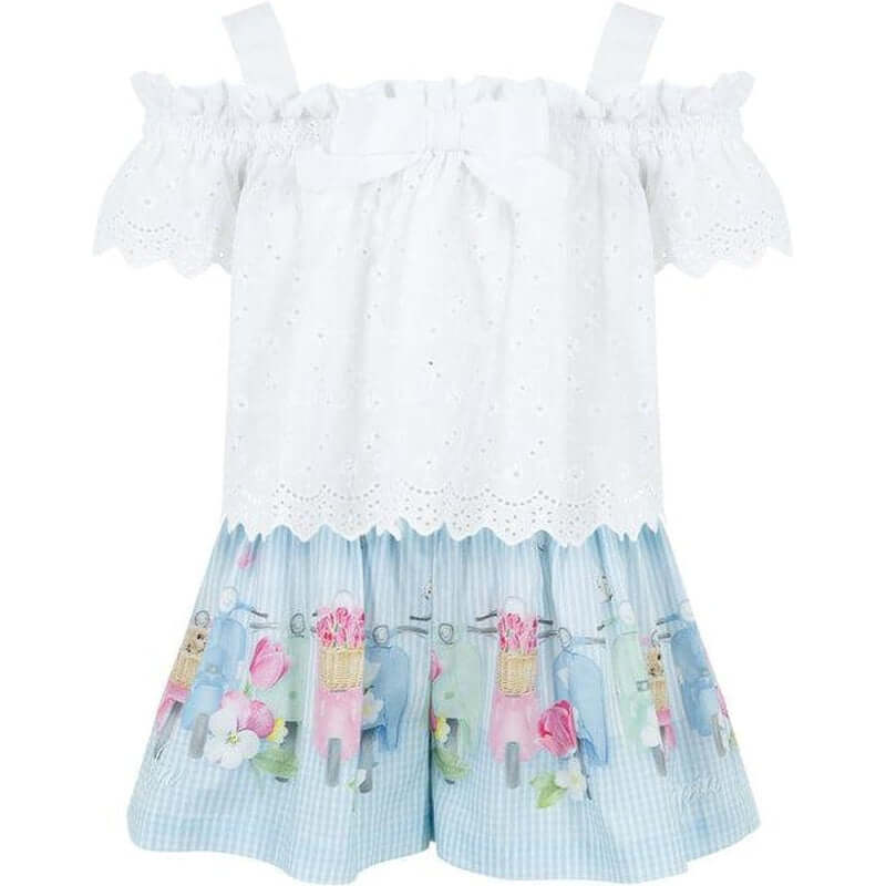 Lapin House Girls White blouse & Shorts Set