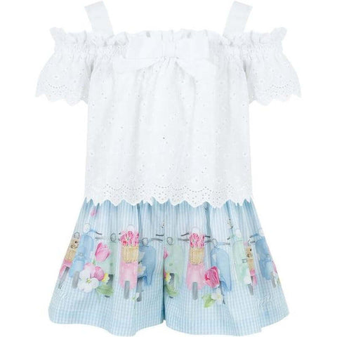 Lapin House Girls White blouse & Shorts Set