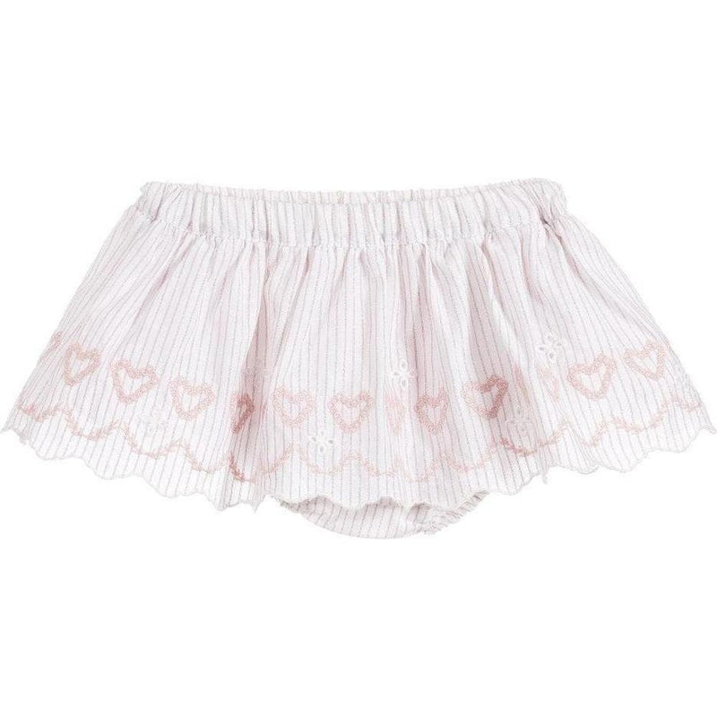 Lili Gaufrette Baby Girls Pink Striped Skort